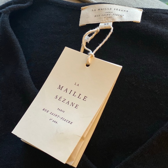 Sezane Amedee Pull in Black XS - Merino Wool - Picture 6 of 9